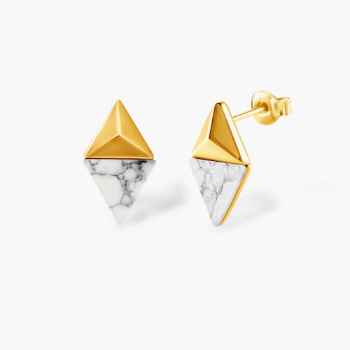 Kolczyki Savicki: srebrne pozłacane, howlity